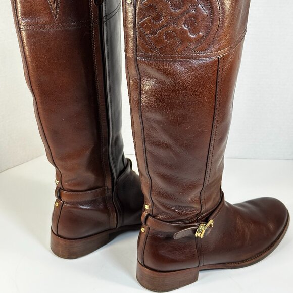 Tory Burch Brown Leather Boots size 9.5 - Picture 8 of 16